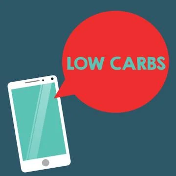 Writing note showing Low Carbs. Business photo showcasing Restrict carbohydrate Stock Illustration