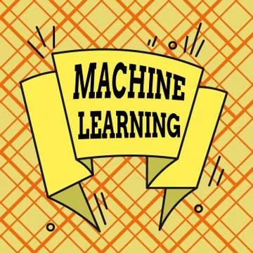 Writing note showing Machine Learning. Business photo showcasing scientific Stock Illustration