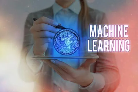 Writing note showing Machine Learning. Business photo showcasing the concept Foto stock