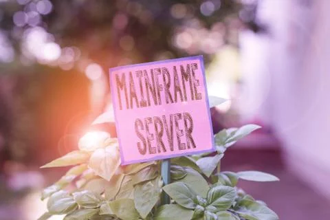 Writing note showing Mainframe Server. Business photo showcasing designed for Foto stock