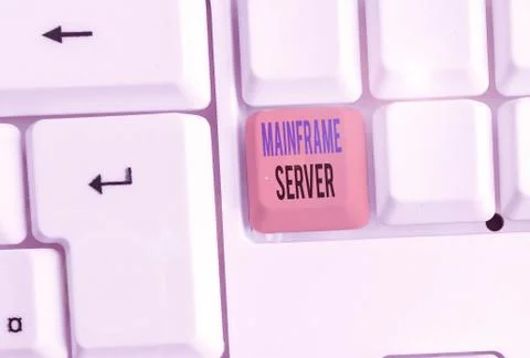 Writing note showing Mainframe Server. Business photo showcasing designed for Foto stock