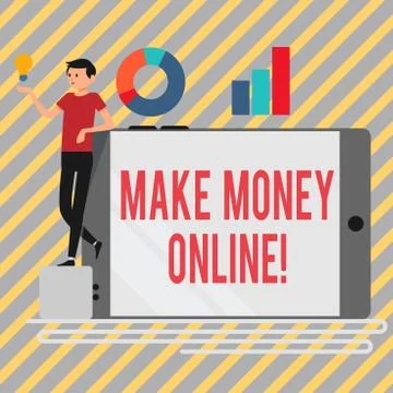 Writing note showing Make Money Online. Business photo showcasing making profit Stock Illustration