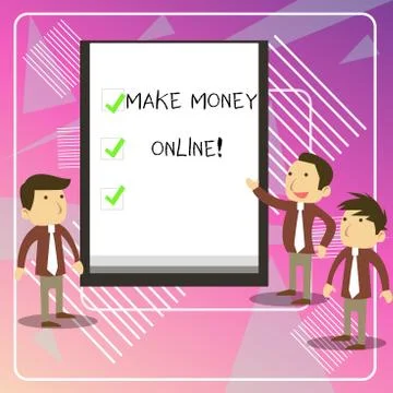 Writing note showing Make Money Online. Business photo showcasing making profit Stock Illustration