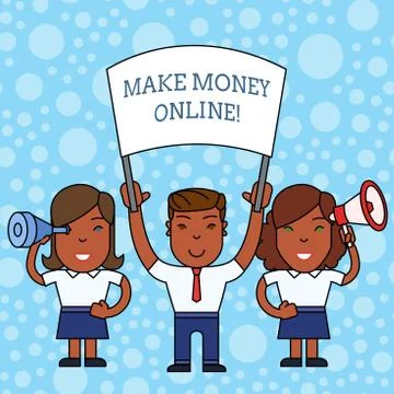 Writing note showing Make Money Online. Business photo showcasing making profit Illustrazione stock