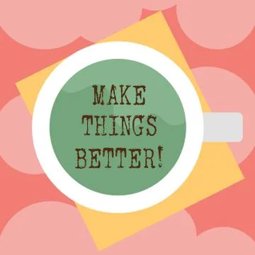 Writing note showing Make Things Better. Business photo showcasing improve Stock Illustration