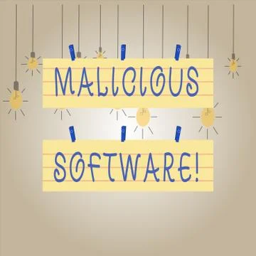 Writing note showing Malicious Software. Business photo showcasing the software 库存插图