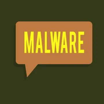 Writing note showing Malware. Business photo showcasing malicious software or Stock Illustration