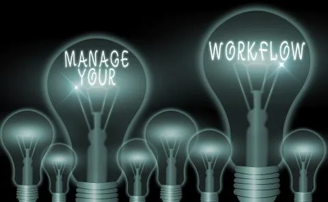Writing note showing Manage Your Workflow. Business photo showcasing Workforce 스톡 일러스트