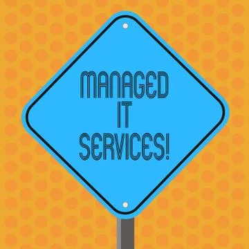Writing note showing Managed It Services. Business photo showcasing assumes Illustrazione stock