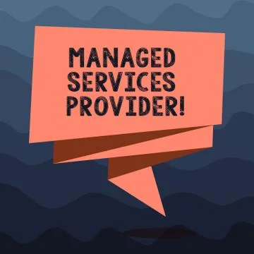 Writing note showing Managed Services Provider. Business photo showcasing IT Illustrazione stock