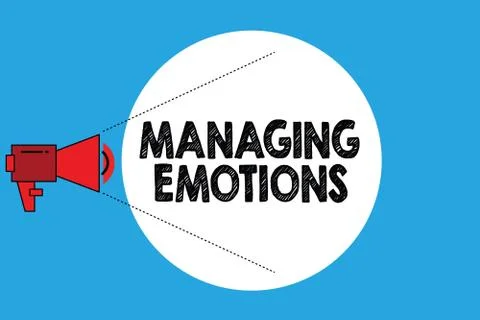 Writing note showing Managing Emotions. Business photo showcasing Controlling Stock Illustration