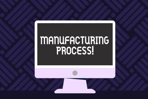 Writing note showing Manufacturing Process. Business photo showcasing steps Stock Illustration