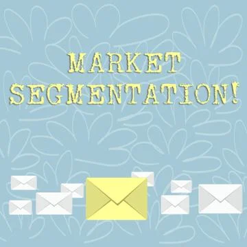 Writing note showing Market Segmentation. Business photo showcasing dividing a Stock Illustration