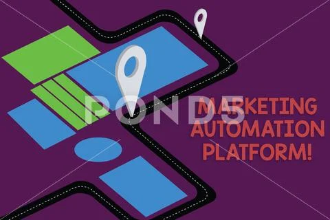 Writing note showing Marketing Automation Platform. Business photo showcasing Stock Illustration