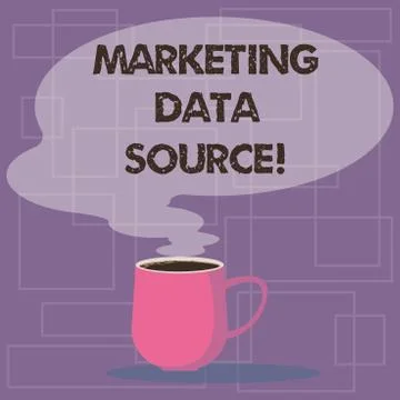 Writing note showing Marketing Data Source. Business photo showcasing connection Stock Illustration