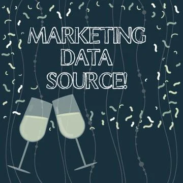 Writing note showing Marketing Data Source. Business photo showcasing connection Stock Illustration
