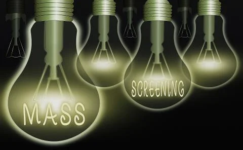 Writing note showing Mass Screening. Business photo showcasing health evaluation Illustrazione stock
