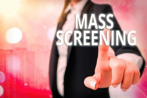 Writing note showing Mass Screening. Business photo showcasing health evaluation 库存照片
