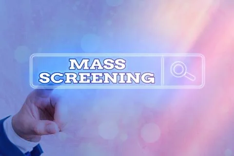 Writing note showing Mass Screening. Business photo showcasing health evaluation 库存照片