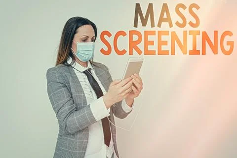 Writing note showing Mass Screening. Business photo showcasing health evaluation 库存照片