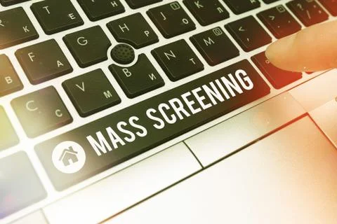 Writing note showing Mass Screening. Business photo showcasing health evaluation 库存照片