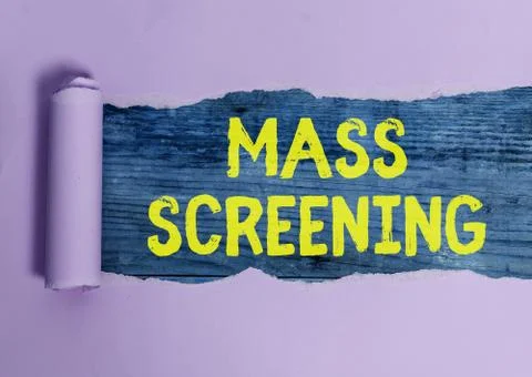 Writing note showing Mass Screening. Business photo showcasing health evaluation Stock Photos