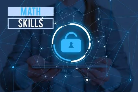 Writing note showing Math Skills. Business photo showcasing starting to learn Stock Photos