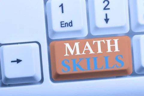 Writing note showing Math Skills. Business photo showcasing starting to learn Stock Photos