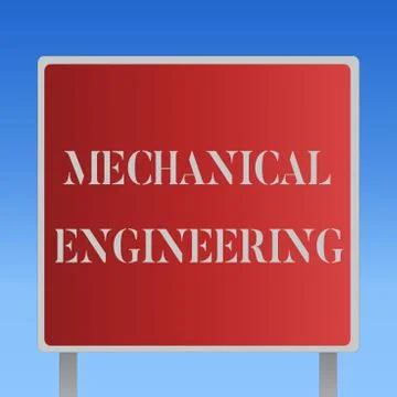 Writing note showing Mechanical Engineering. Business photo showcasing deals  Stock Illustration