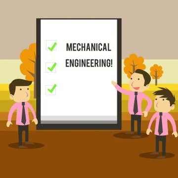 Writing note showing Mechanical Engineering. Business photo showcasing deals Stock Illustration