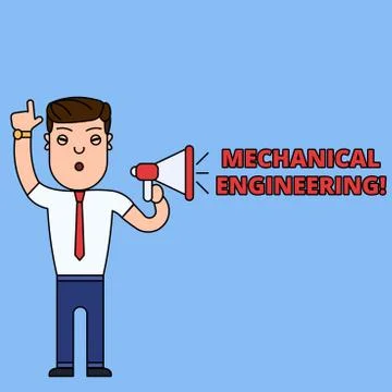 Writing note showing Mechanical Engineering. Business photo showcasing deals Stock Illustration