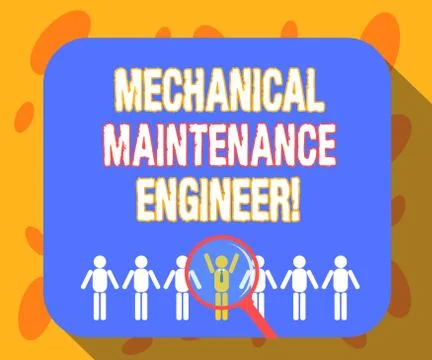 Writing note showing Mechanical Maintenance Engineer. Business photo showcasing Stock Illustration