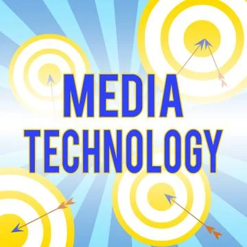 Writing note showing Media Technology. Business photo showcasing process of イラスト素材