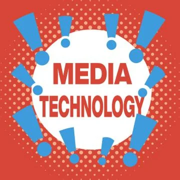 Writing note showing Media Technology. Business photo showcasing process of Stock Illustration