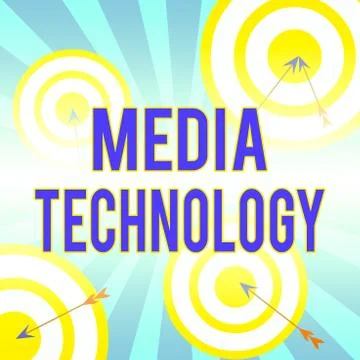 Writing note showing Media Technology. Business photo showcasing process of 스톡 일러스트