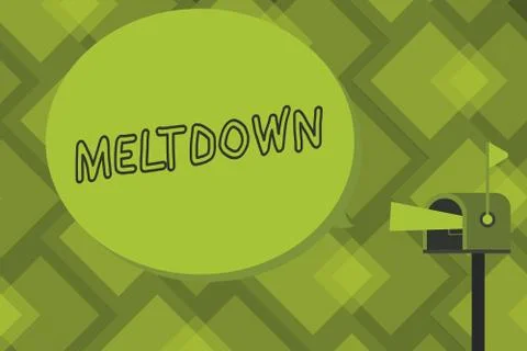 Writing note showing Meltdown. Business photo showcasing disastrous collapse or 스톡 일러스트