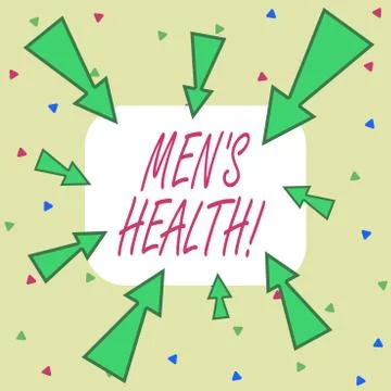Writing note showing Men S Health. Business photo showcasing state of complete Stock Illustration