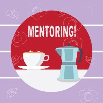Writing note showing Mentoring. Business photo showcasing To give advice or Stock Illustration