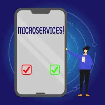 Writing note showing Microservices. Business photo showcasing Software Illustrazione stock