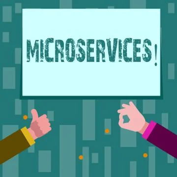 Writing note showing Microservices. Business photo showcasing Software 스톡 일러스트