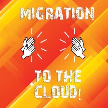 Writing note showing Migration To The Cloud. Business photo showcasing Transfer Stock Illustration