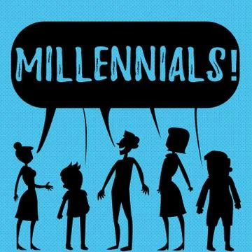 Writing note showing Millennials. Business photo showcasing Generation Y Born イラスト素材