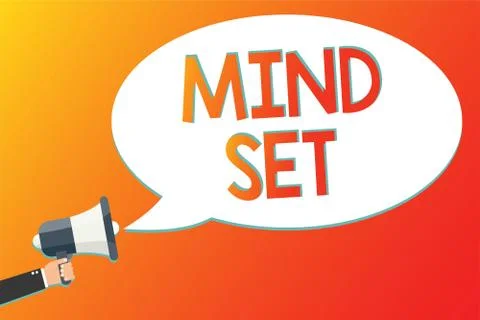 Writing note showing Mind Set. Business photo showcasing A standard thought o Stock Illustration