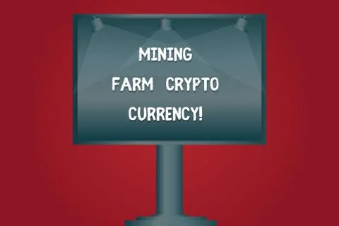 Writing note showing Mining Farm Crypto Currency. Business photo showcasing Illustrazione stock