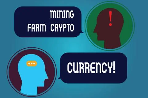 Writing note showing Mining Farm Crypto Currency. Business photo showcasing Illustrazione stock