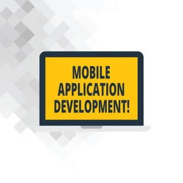 Writing note showing Mobile Application Development. Business photo showcasing Stock Illustration