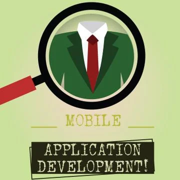 Writing note showing Mobile Application Development. Business photo showcasing Stock Illustration