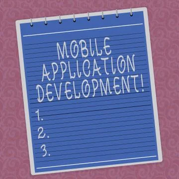 Writing note showing Mobile Application Development. Business photo showcasing Stockillustratie