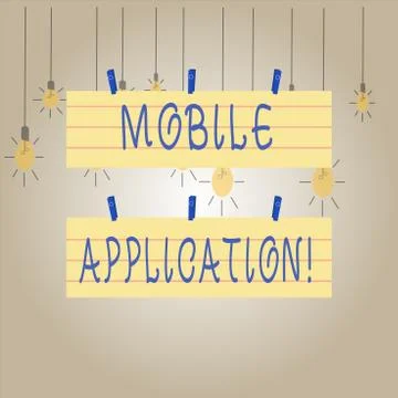 Writing note showing Mobile Application. Business photo showcasing application 스톡 일러스트