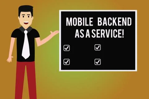 Writing note showing Mobile Backend As A Service. Business photo showcasing イラスト素材